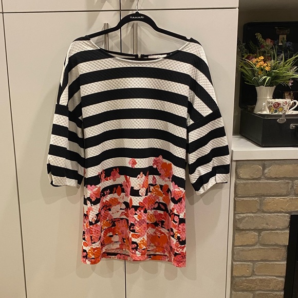 Anthropologie Postmark Black and White Tunic Top - Picture 2 of 8